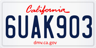 CA license plate 6UAK903
