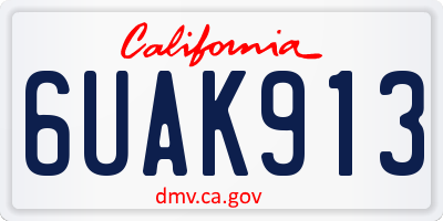 CA license plate 6UAK913