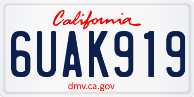 CA license plate 6UAK919