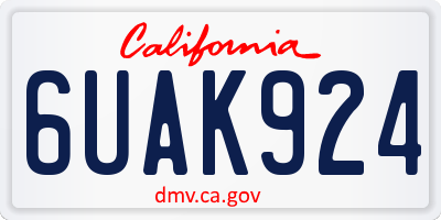 CA license plate 6UAK924