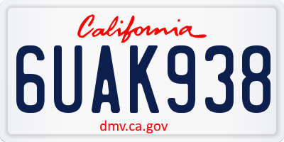 CA license plate 6UAK938