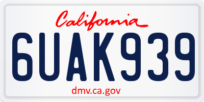 CA license plate 6UAK939