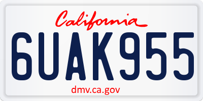 CA license plate 6UAK955