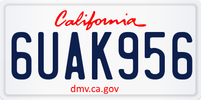 CA license plate 6UAK956