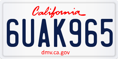 CA license plate 6UAK965