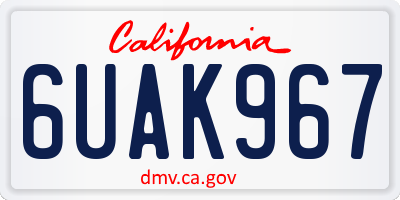 CA license plate 6UAK967
