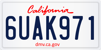 CA license plate 6UAK971