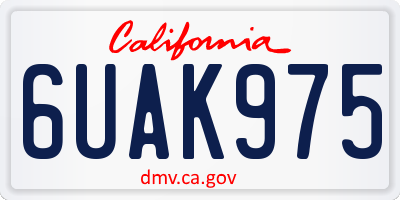CA license plate 6UAK975
