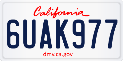 CA license plate 6UAK977