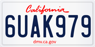 CA license plate 6UAK979