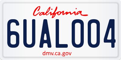 CA license plate 6UAL004