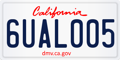 CA license plate 6UAL005