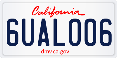 CA license plate 6UAL006
