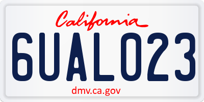 CA license plate 6UAL023