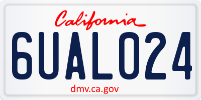 CA license plate 6UAL024