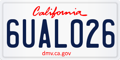 CA license plate 6UAL026