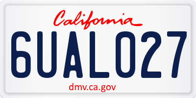 CA license plate 6UAL027