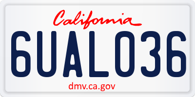 CA license plate 6UAL036