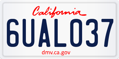 CA license plate 6UAL037