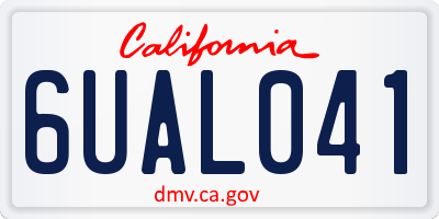CA license plate 6UAL041