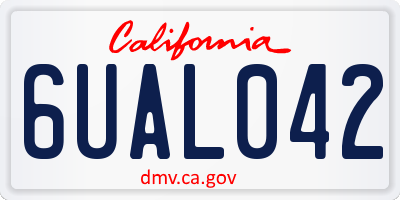 CA license plate 6UAL042