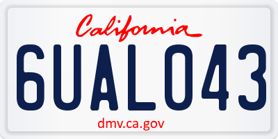 CA license plate 6UAL043