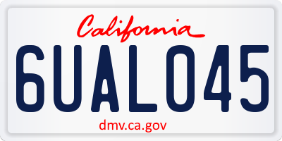 CA license plate 6UAL045