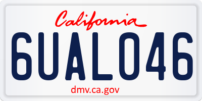 CA license plate 6UAL046