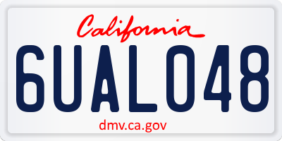 CA license plate 6UAL048