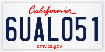 CA license plate 6UAL051