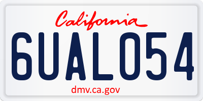 CA license plate 6UAL054