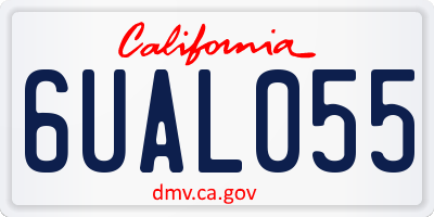 CA license plate 6UAL055