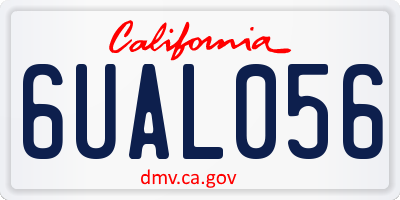 CA license plate 6UAL056
