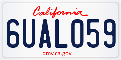 CA license plate 6UAL059