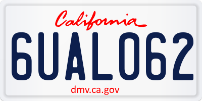 CA license plate 6UAL062