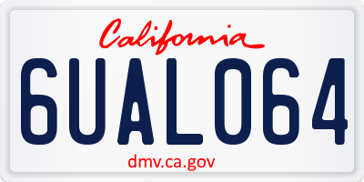 CA license plate 6UAL064