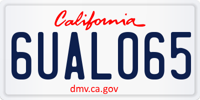 CA license plate 6UAL065