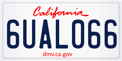 CA license plate 6UAL066