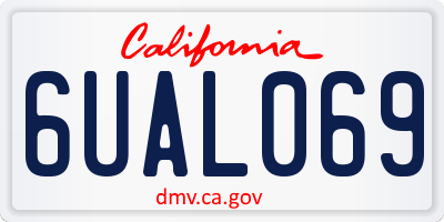 CA license plate 6UAL069