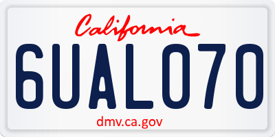 CA license plate 6UAL070