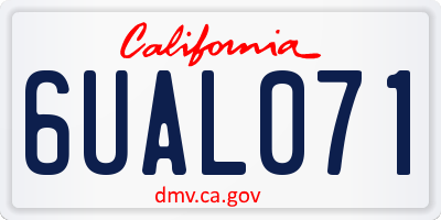 CA license plate 6UAL071