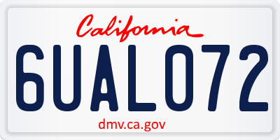 CA license plate 6UAL072