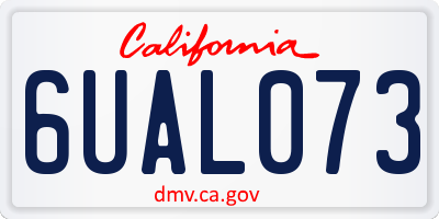 CA license plate 6UAL073