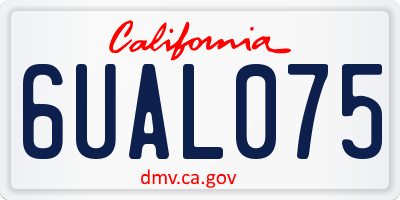 CA license plate 6UAL075