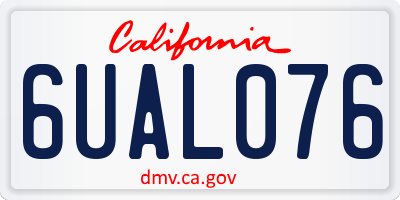 CA license plate 6UAL076