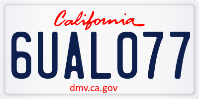 CA license plate 6UAL077