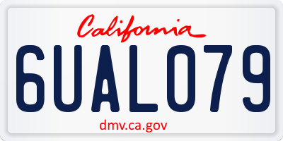 CA license plate 6UAL079