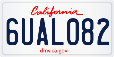 CA license plate 6UAL082