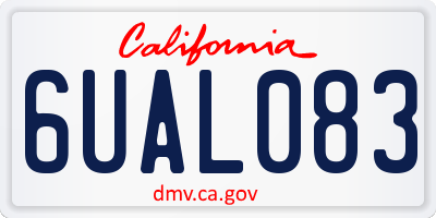 CA license plate 6UAL083