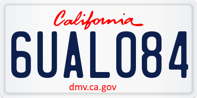 CA license plate 6UAL084